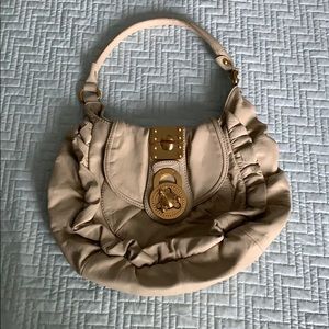 Leather Shoulder bag with Leopard Detailing